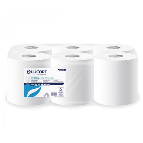 Lucart kéztörlő btk., STRONG L-ONE 450 MAXI, 2rtg., cell., 6tek/cs