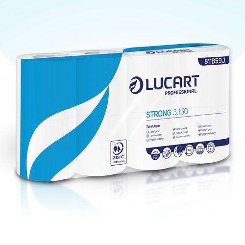 Lucart toalettpapír kistekercses, 3rtg., háztartási, hófehér, 64tek/cs 3.150