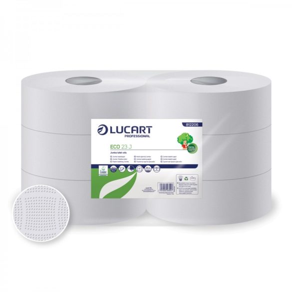 Lucart toalettpapír, 2rtg., fehér, 23cm, 165m, 6tek/cs