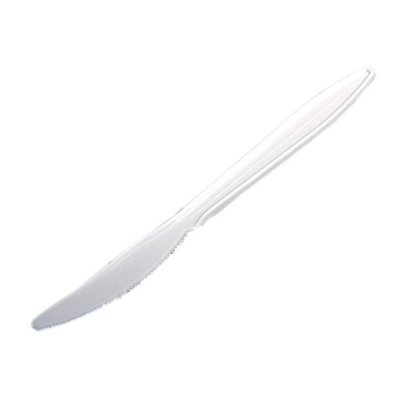 Műanyag kés fehér újrahasználható 50/cs 1000/#