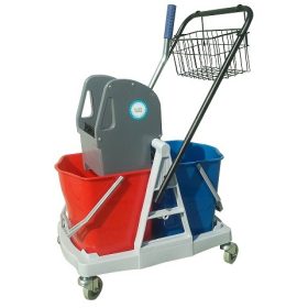 Kétvödrös takarítókocsi,mopfacsaróval,17l vödörrel