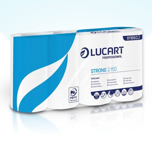 Lucart toalettpapír kistekercses, 2rtg., háztartási, fehér, 64tek/cs 2.150