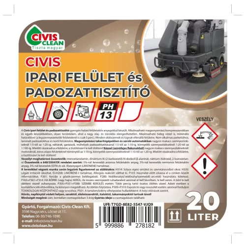 CIVIS ipari felület és padozattisztító 20L