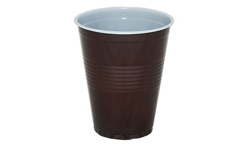 Műanyag pohár barna-fehér automatába vízszintes mintával 1,5 dl 100 db/cs 3000 db/krt