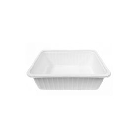   Műanyag szögletes alj 750ml PP (TCS) fehér könnyített 50db/cs 400db/krt