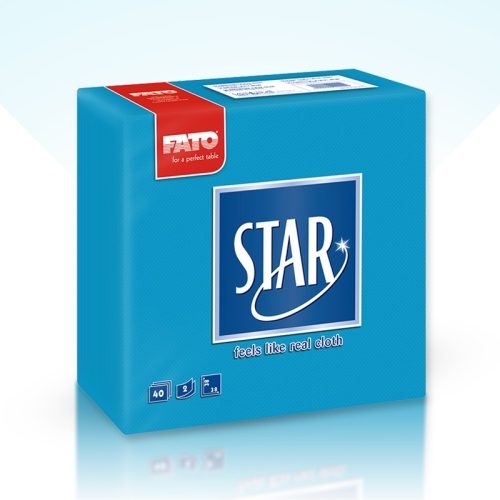 Szalvéta Fato Star 38x38cm türkiz 40db/cs 30cs/# 