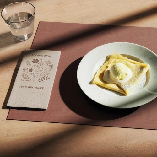 Szalvéta, Blossom, 33x33, 1/8 hajtású, kétrétegű, Fiberpack papír, barna I 50 lap/cs