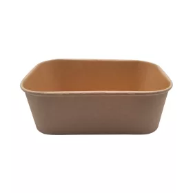 Kraft salátás doboz, papír+PE, 750 ml, kraft | 50 db/cs