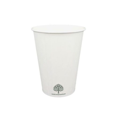 Papírpohár, 300 ml, műanyagmentes, fehér | 50 db/csomag