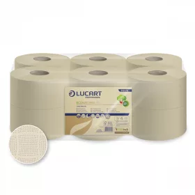   Toalettpapír, kétrétegű, nagytekercses, Ø 19cm, Fiberpack papír, barna I 12 tekercs/csomag