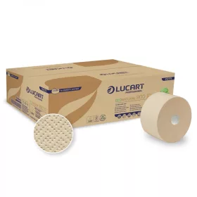   Toalettpapír, kétrétegű, nagytekercses, Ø 19cm, Fiberpack papír, barna I 12 tekercs/csomag