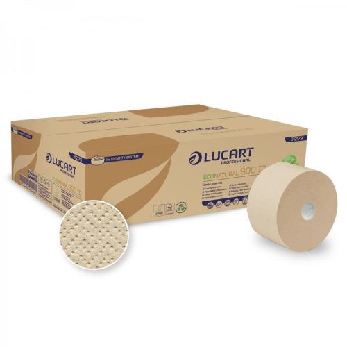 Toalettpapír, kétrétegű, nagytekercses, Ø 19cm, Fiberpack papír, barna I 12 tekercs/csomag