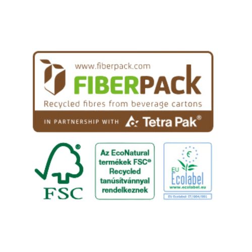 Toalettpapír L-ONE MINI adagolóhoz, kétrétegű, Fiberpack papír, barna | 12 tekercs