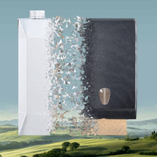 Toalettpapír L-ONE MINI adagolóhoz, kétrétegű, Fiberpack papír, barna | 12 tekercs