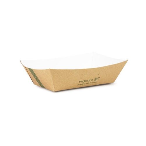 Lebomló ételkínáló csónak, kraft papír, 700 ml, 148*101*38mm | 1000 db/karton
