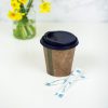 Lebomló kávés pohár, papír és PLA, 2,8 dl, barna | 50 db/csomag
