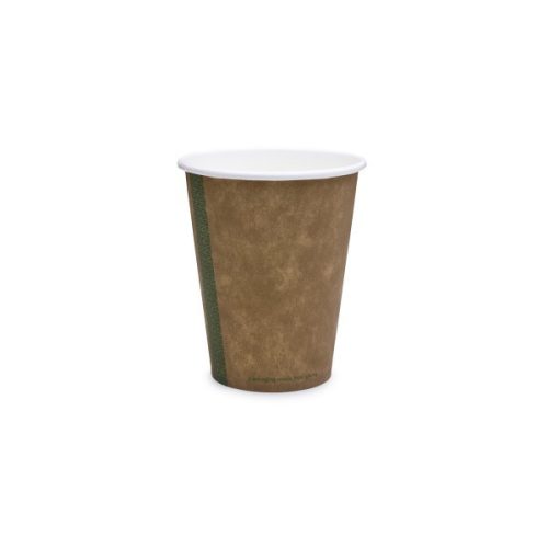 Lebomló teás pohár, papír és PLA, 3,4 dl, barna | 50 db/csomag