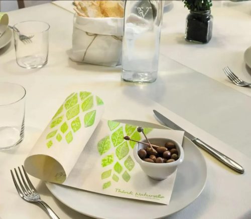 Környezetbarát szalvéta, 38×38cm, kétrétegű, natúr I 40db/csomag