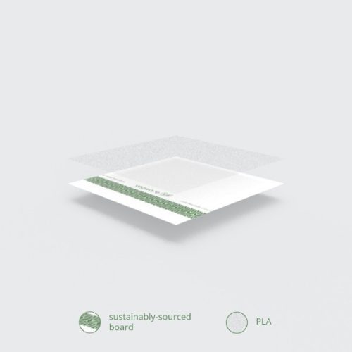 Lebomló teás pohár, papír és PLA, 3,4 dl, fehér | 50 db/csomag