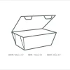 Lebomló prémium ételes doboz, kraft papír (16x11x6 cm), 300db/karton