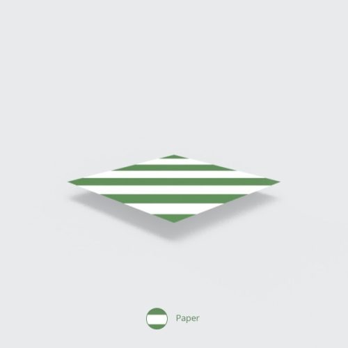 Lebomló papír szívószál, 6 mm, zöld csíkos | 250 db/csomag