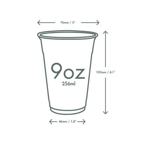 2,5 dl keskeny PLA-pohár, Ø 76 mm + 76 mm íves PLA-tető nyílás nélkül szettben I 50db/csomag