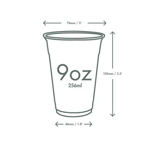 Lebomló hidegitalos pohár, PLA, keskeny, 250ml | 50 db/csomag