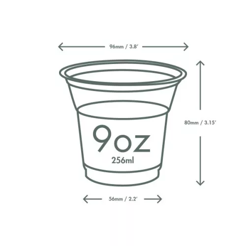 Lebomló hidegitalos pohár, PLA, 200ml, standard, minta nélkül, Ø 96 mm | 50 db/csomag