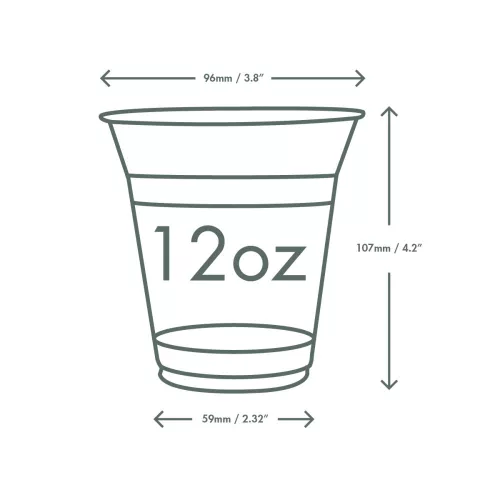 Lebomló hidegitalos pohár, PLA, standard, 340ml | 50 db/csomag