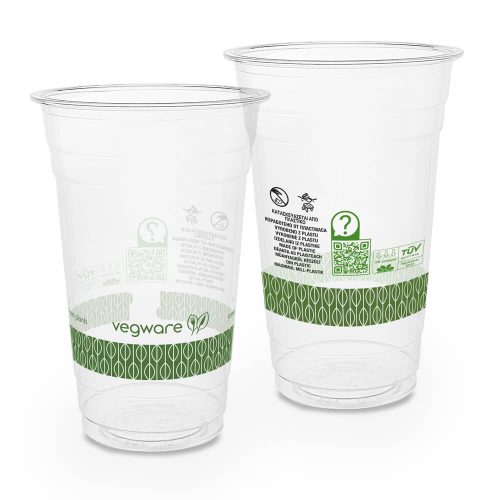 Lebomló hidegitalos pohár, PLA, 570ml, Ø 96 mm, környezetbarát termék jelöléssel | 50 db/csomag
