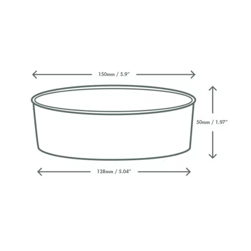 Lebomló salátás doboz, 500ml, kerek, fekete | 50 db/csomag