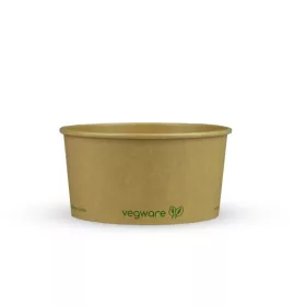   Lebomló salátás doboz, 1000ml, kerek, kraft | 50 db/csomag