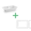 Lebomló elviteles dobozalj, cukornád, kétosztású, 3,6 dl, PLA ablakos tetővel | 50 db/csomag