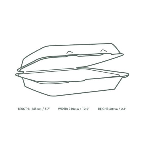 Lebomló elviteles doboz, cukornád, 30*15 cm | 125db/csomag