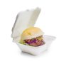 Lebomló hamburgeres doboz, cukornád, 18 cm | 50 db/csomag
